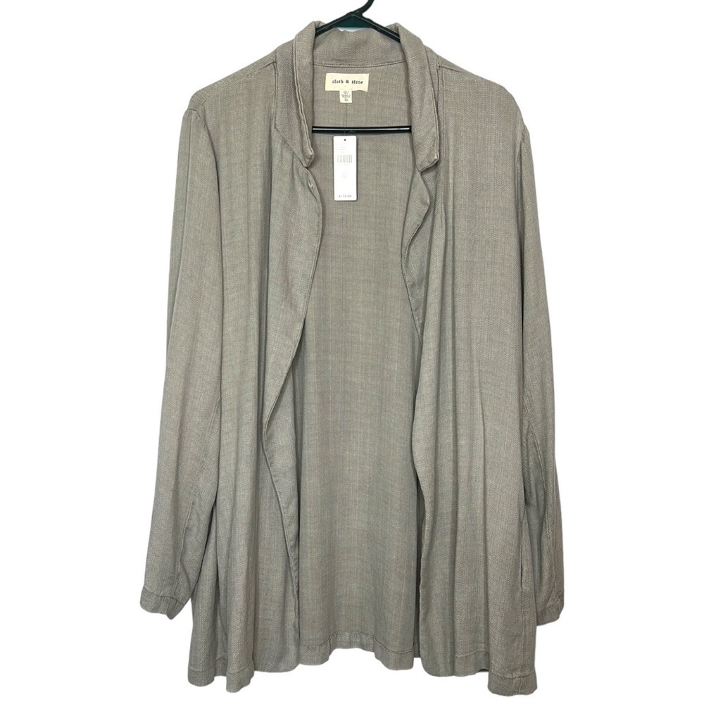 NWT Anthropologie Cloth & Stone Soft Taupe Linen Blazer Jacket